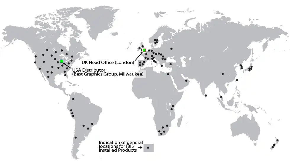 Map of IBIS installed products around the world