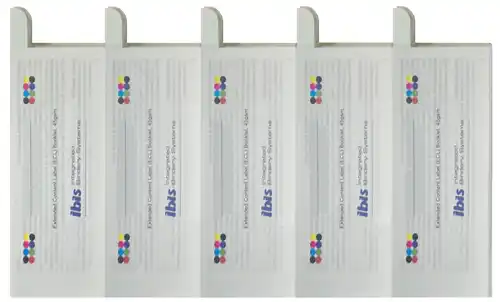 Extended Content Booklets (ECLs) before laser-tabbing, shows tab lines