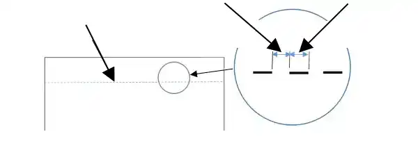 DMP-100 perforator cut and the bridge and slot dimensions