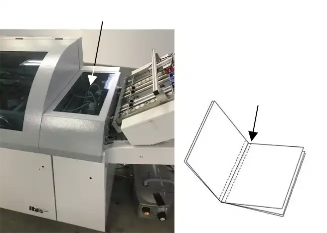 DMP-100 closeup, and perforation lines